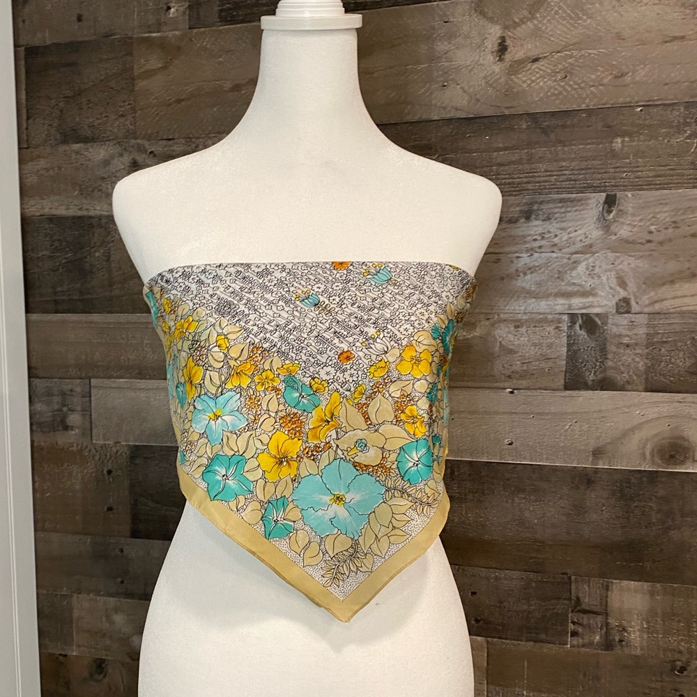 70s Vintage Floral Scarf